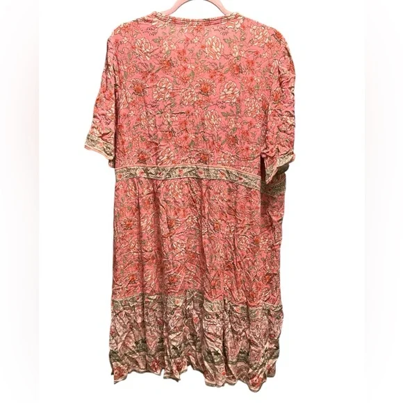 Knox rose v-neck coral floral mini dress - Picture 3 of 6